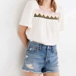 Madewell Relaxed Denim Shorts in Homecrest Wash: Ripped Edition, Size 25